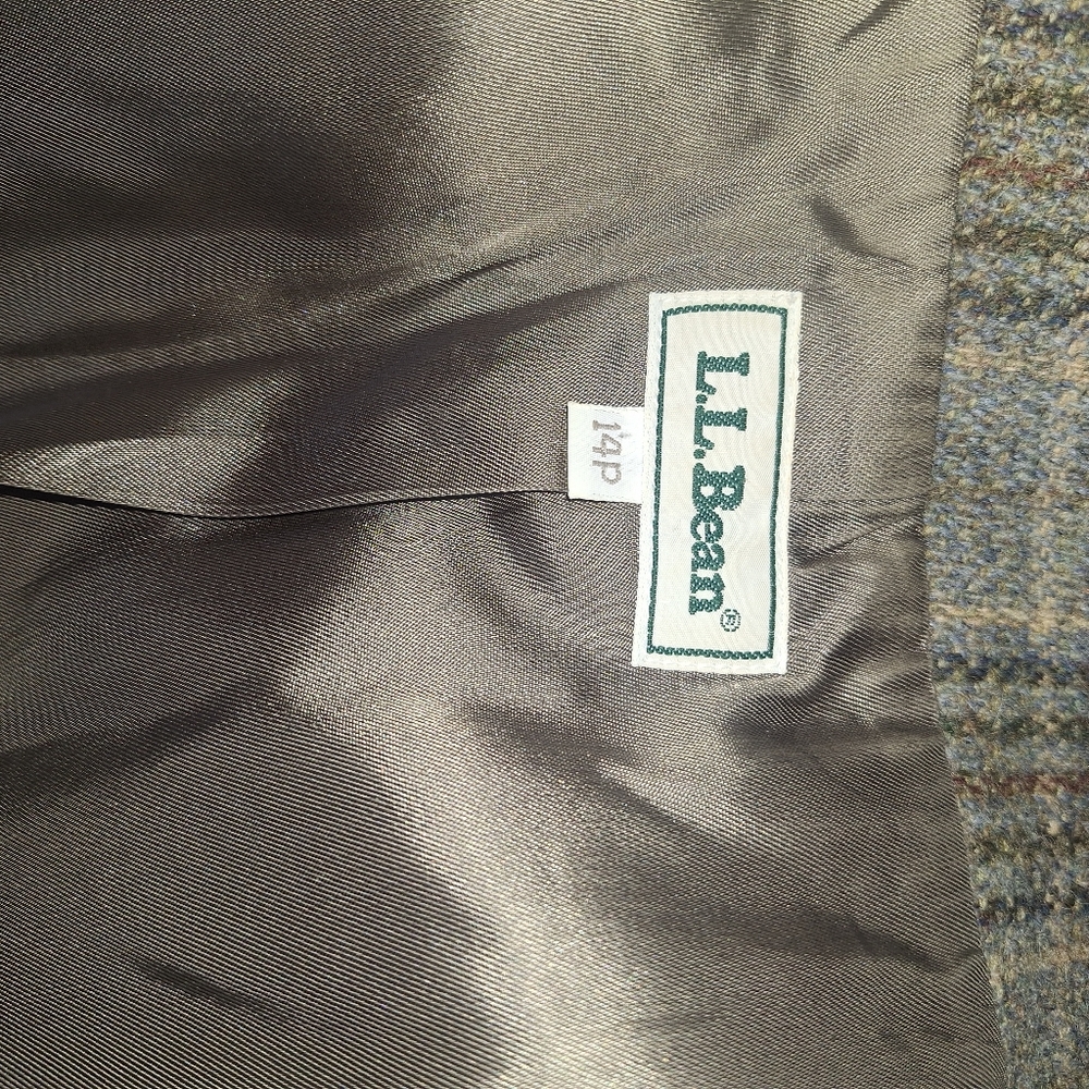 L.L. Bean Women's Plaid Blazer - Gray and Brown- 14 P - Picture 5 of 9